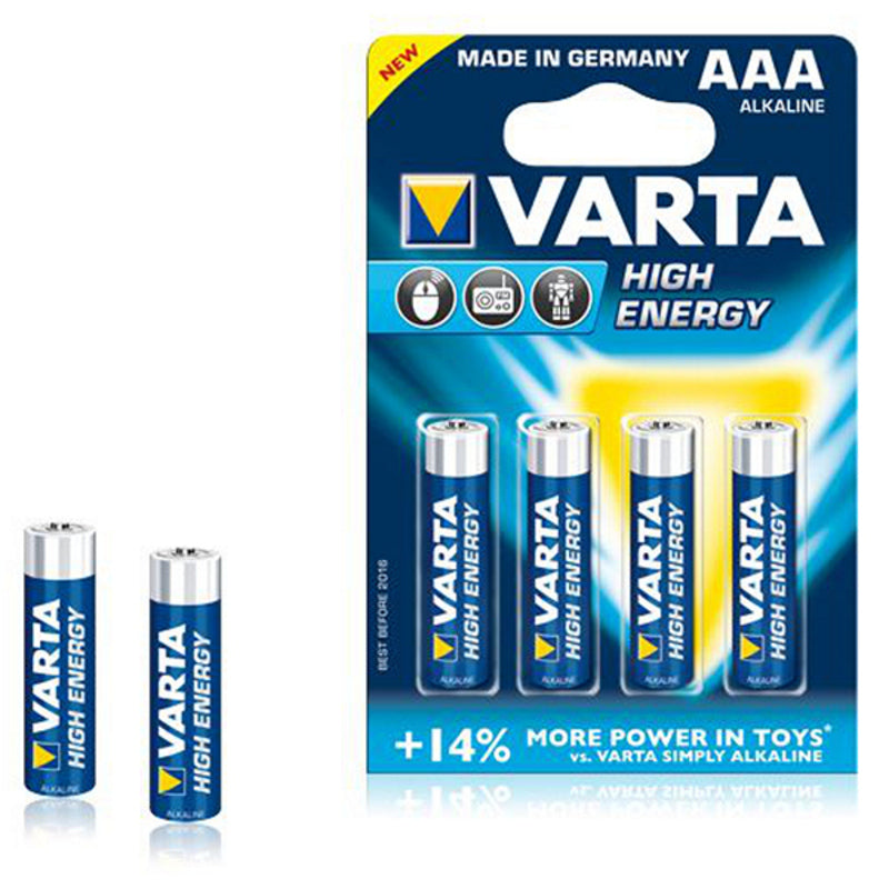 Alkalibatterie Varta LR03 1,5 V AAA Hochenergie (4 Stk.) Blau