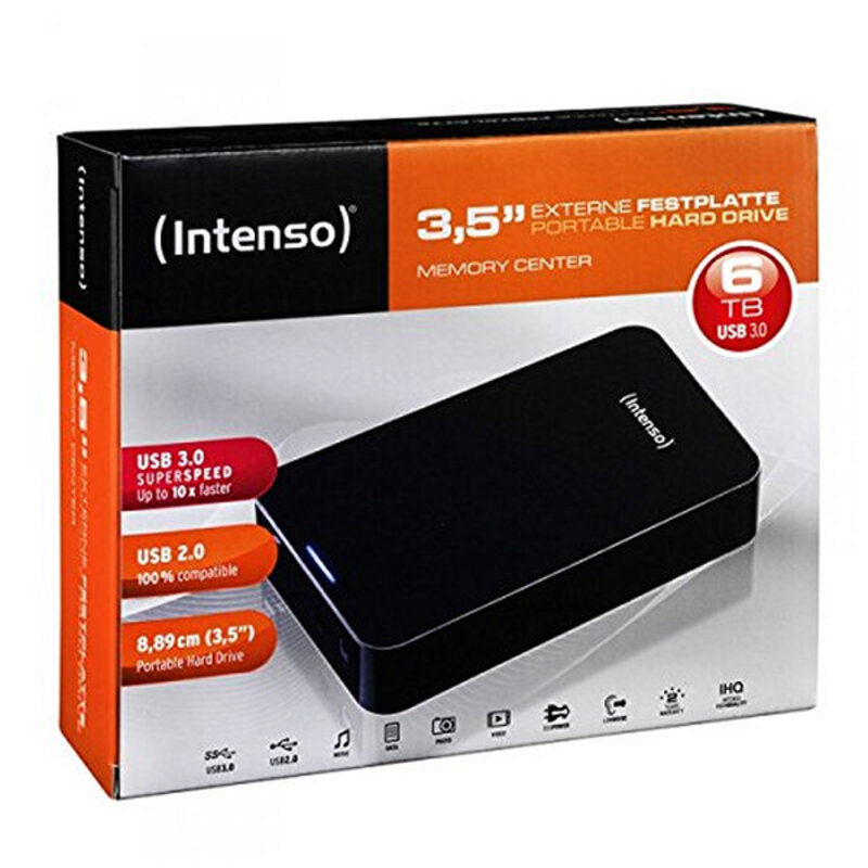 External hard disk INTENSO 6031514 3.5" USB 3.0 6 TB Black