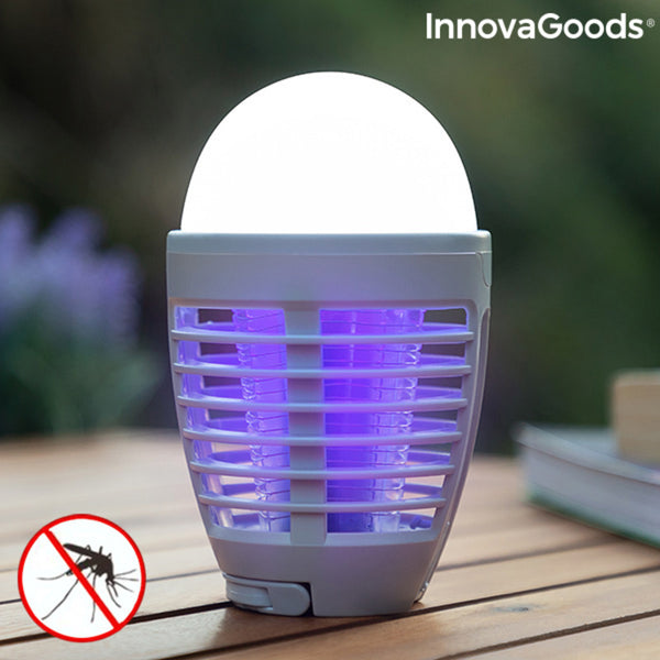 2-1 wiederaufladbare mückenabweisende Lampe mit LED Kl Bulb InnovaGoods