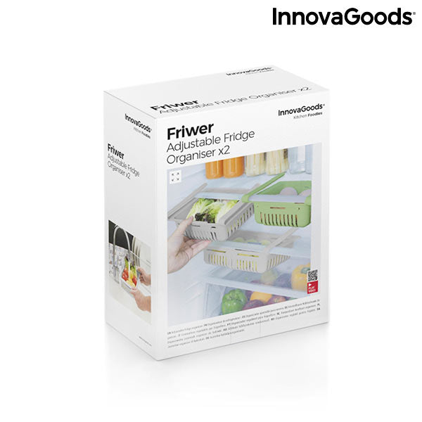 Állítható hűtőszekrény-szervező Friwer InnovaGoods (2 darab)