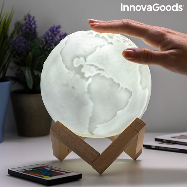 Újratölthető Planet Earth LED lámpa Worldy InnovaGoods